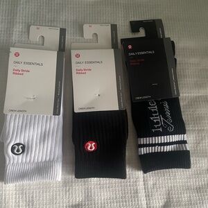 lululemon athletica Daily Stride Ribbed Crew Socks - Black & White